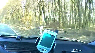 Blonde Sucks Cock and Shows Wet Pussy in Car
