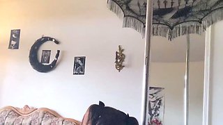 Busty babe playing with her big boobs