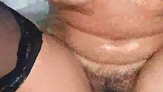 I Rubbed My Pierced Nipples Thoroughly and Massaged My Large Tits and Hairy Pussy with Lots of Oil