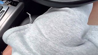 Handjob on a Busy UK Motorway by a Sexy Milf with a Big Cock