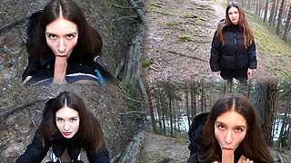 We Went Hiking and I Simply Couldn't Oppose to Give Him a Blowjob in the Middle of the Woods