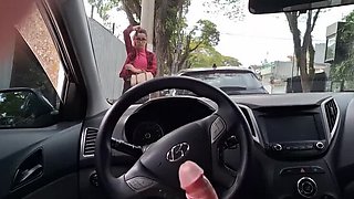 Teen Latina Gives Risky Handjob in Car - Petite Redhead Amateur