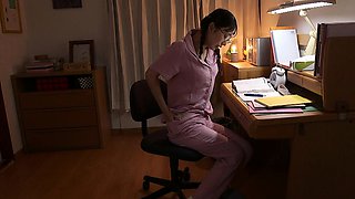 Hot college japanese teen sucks cock and fucks like maniac