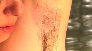 NAUGHTYNATURAL Hairy Amateur Leona XXX River Solo and Outdoo