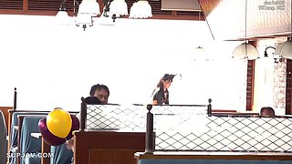 Japanese Babe wearing revealing bunny suit having sex