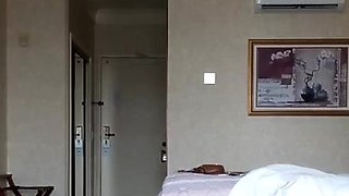 Busty curly brunette with big boobs fucks on couch