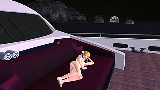 Beautiful Blonde Girl Masturbates with Bottle, Anal Plug & Pussy Licking 3D Hentai