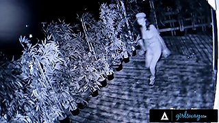 Girlsway - pervert thief gets caught and aggressive fucked by insane proprietor Angela White