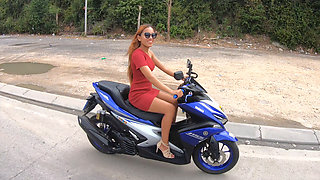 Motobike rail for Thai GIRLFRIEND and home fuckfest