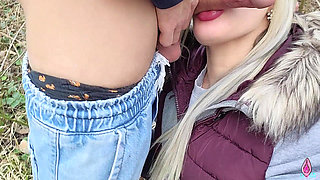 Stranger Fucks My Ass in and Ruins My Down Jacket with Cum