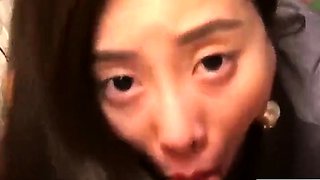 Brunette Asian Amateur Gives Blowjob