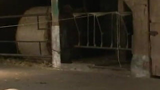 Humiliating candle in pussy