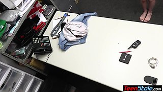 Sweet blonde teen shoplifter fucked hard