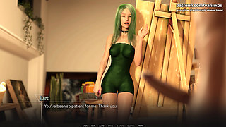 Beautiful Teen With Green Hair And A Perfect Body Gives Blowjob, Deepthroat And Swallows Cum - Taboo University