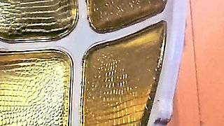 Stina Stone Femdom Feetworship Barefeet Licking Foot Gagging by German Mistress in Leather Gloves Part 1