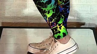 Slutty girl foot fetish with masturbation