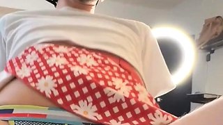 Her POV: Caged and Gagged Subby Rides My Strapon