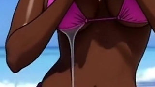 Beach Slutty: Sexy African Girl Enjoys Life on a Paradise Beach and Unexpectedly Meets a Lustful White Guy