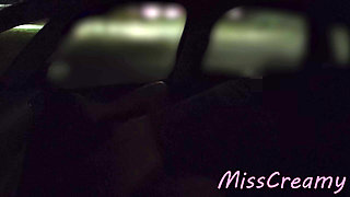 Sharing my slut wife with a stranger in car in front of voyeurs in a public parking lot - #2 - MissCreamy