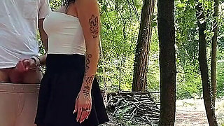 I Take Away the Virginity of a Nerdy Boy Who Promised to Help Me in the Woods!