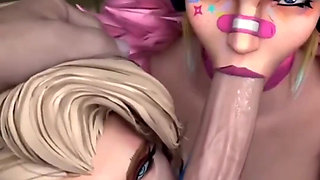 Magik Deepthroating a Hard Cock with Her Marvel Rivals Friend