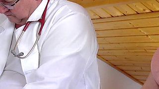 Hot silicone bombshell Barbie Esm examined by 2 perverted gynecologists