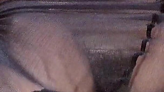 Open Wet Bush and Hairy Ass in Pantyhose (close-up) Facesitting POV