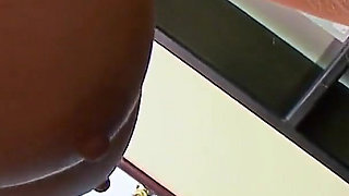 Lucky man with massive cock fucks the shaved cunt on this big tit blonde slut