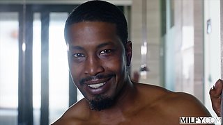 Reagan Foxx: Blue Lingerie Blaze with a Black Bull