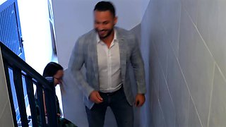 Sensual brunette and hardcore blonde threesome