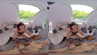 Catwalk Model Gets an Anal Creampie - Hot Teen Amateur Bent Over the Couch Doggystyle and Missionary: VR Porn