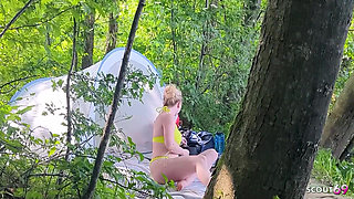 German Blonde Girl Mia Adler Give Stranger POV Fuck at Public Beach After Caught