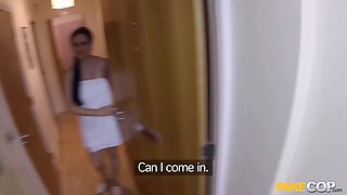 It's too effortless for the faux cop to fuck inncent ladies in their own homes - fake cop