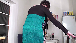 Two older mistress are trampling on their sub on the floor