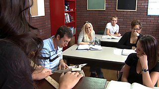 Student Pounds Teacher Amia Miley in Rough Hardcore