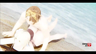 Genshin Impact Hentai - Lumine Is Fucked in the Beach - Asian Japanese Anime Manga Porn