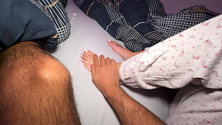 POV Little Stepsister Mia makes me cum with her feet