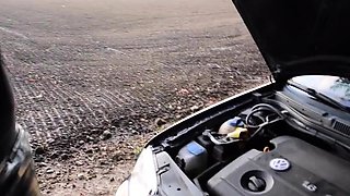German Amateur Couple Gets Naughty in Public - Car Trunk Blo