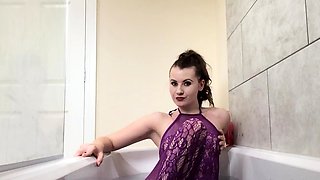 Busty brunette solo masturbation