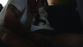 My amateur emo girlfriend giving me a blowjob outdoors