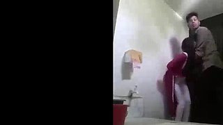 New Instagram Viral Risky Office Sex: Government Employee in Red Suit Bathroom Quickie