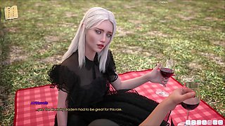 Hot blonde with big boobs in an erotic visual novel