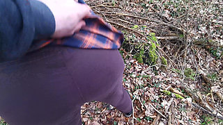 Spanking Her Naked Ass in the Forest