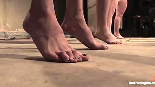 Harsh lesbian audition to become the best slave