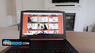 Violet catches stepbro observing xxx and makes him use her instead