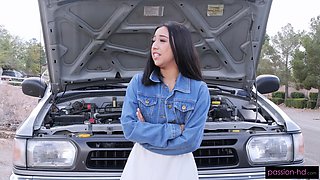 Big Cock Rescues Liora Vane After Car Breakdown