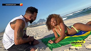 NECTAR BRAZIL - Hot brunette on the beach goes to the apartment for anal sex