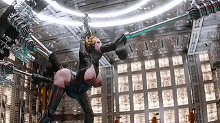Big Ass Balerina Dominated and Destroyed by BDSM Fuckmachine