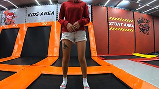 Thai amateur MILF trampoline and fucked