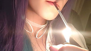 Anime Girl smoking just for yoUwU (ask me for full vid)